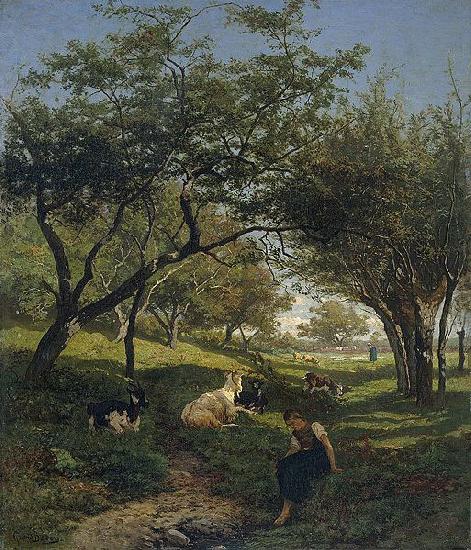 Gerard Bilders Goat shepherdess Sweden oil painting art